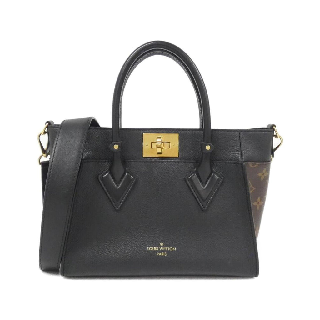 Louis Vuitton Black Leather Coated Canvas Handbag (Pre-Owned)