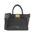 Louis Vuitton Black Leather Coated Canvas Handbag (Pre-Owned)