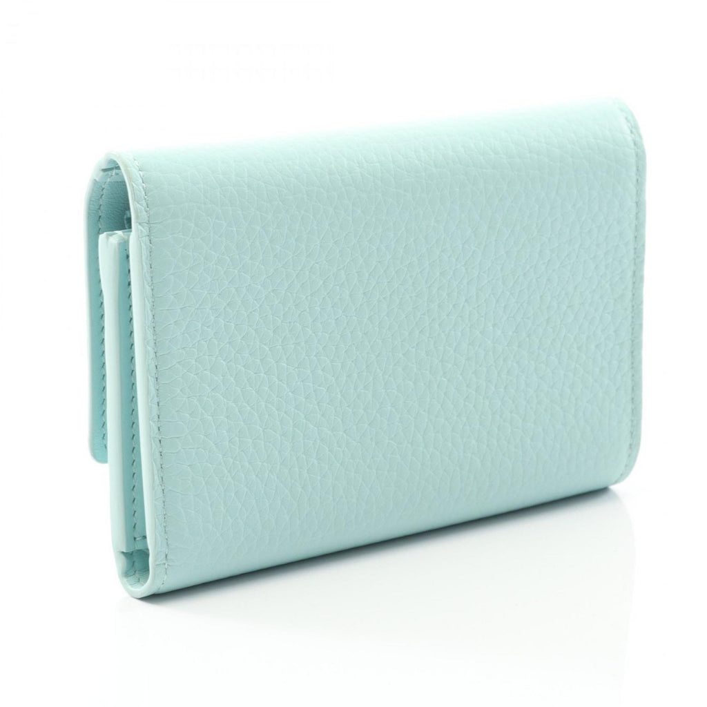 Louis Vuitton Blue Green Leather Wallet (Tri-Fold) (Pre-Owned)