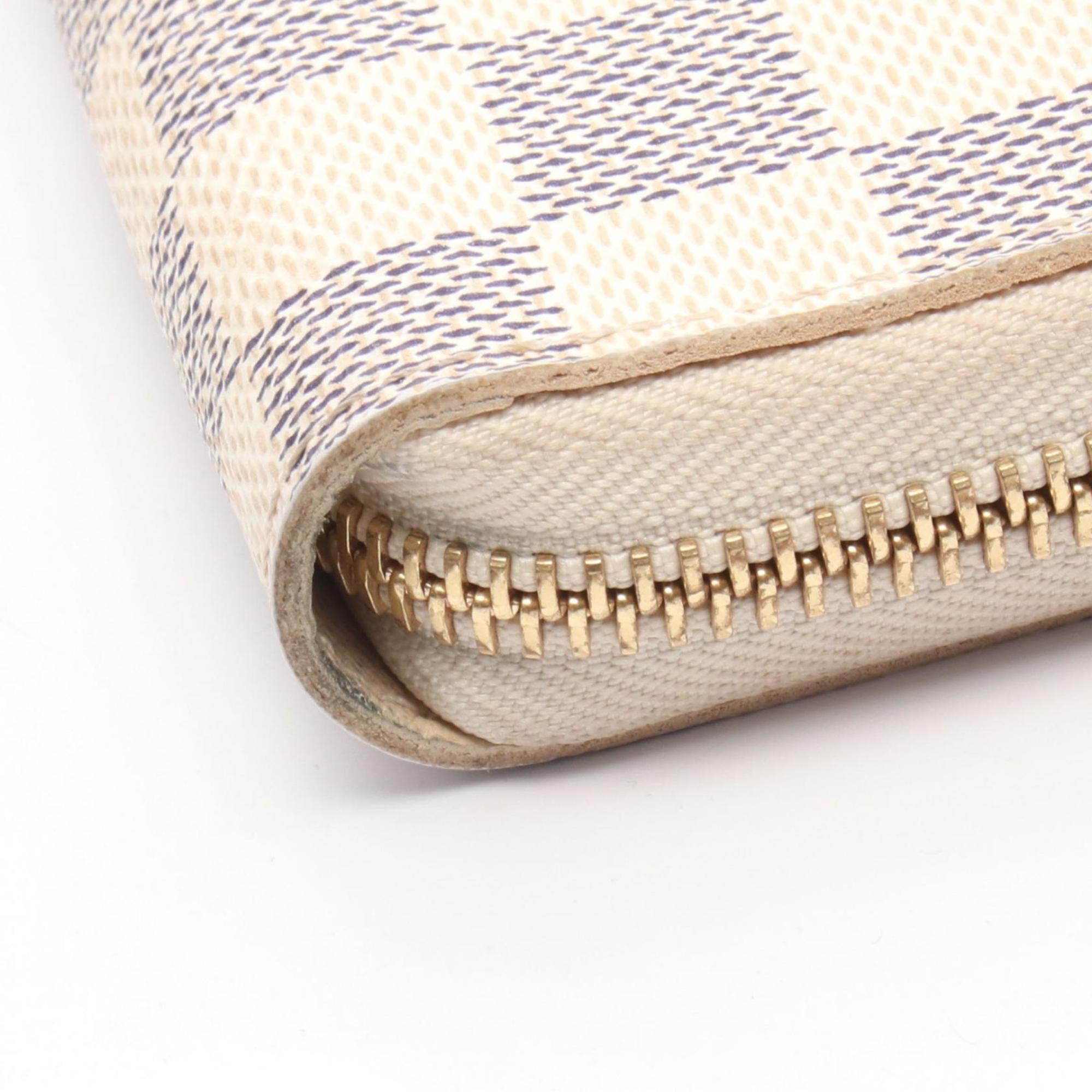 Louis Vuitton Damier Azur White Coated Canvas Long Wallet (Bi-Fold) (Pre-Owned)