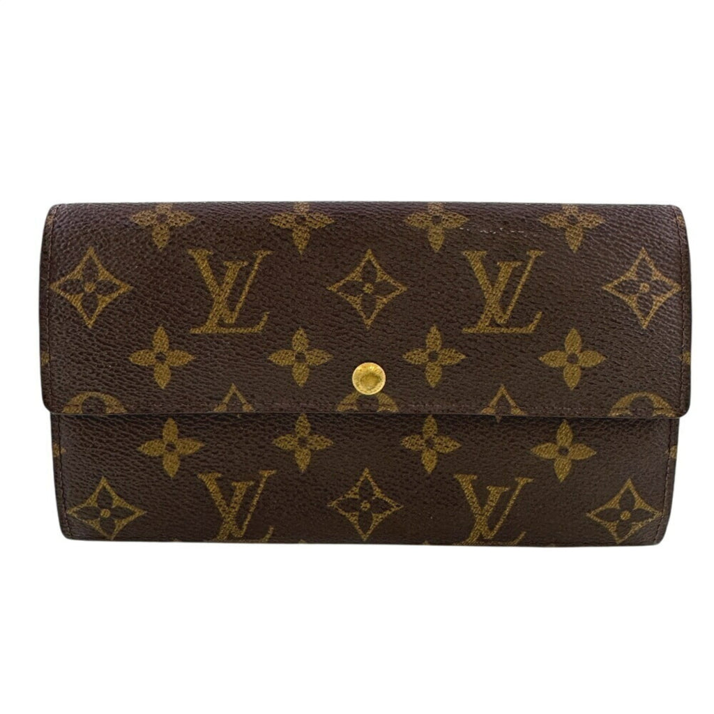 Louis Vuitton Brown Leather Wallet (Tri-Fold) (Pre-Owned)