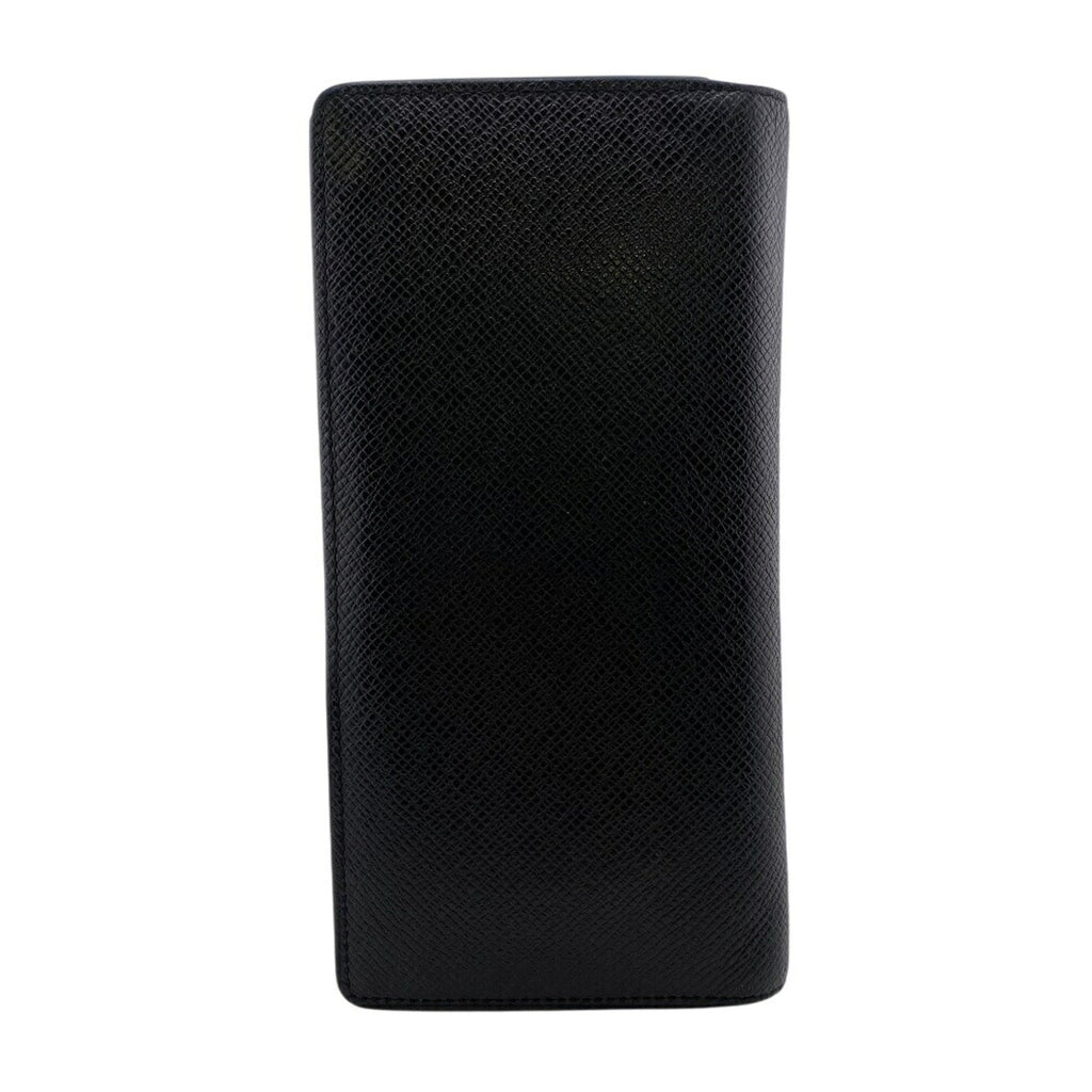 Louis Vuitton Black Noir Leather Long Wallet (Bi-Fold) (Pre-Owned)