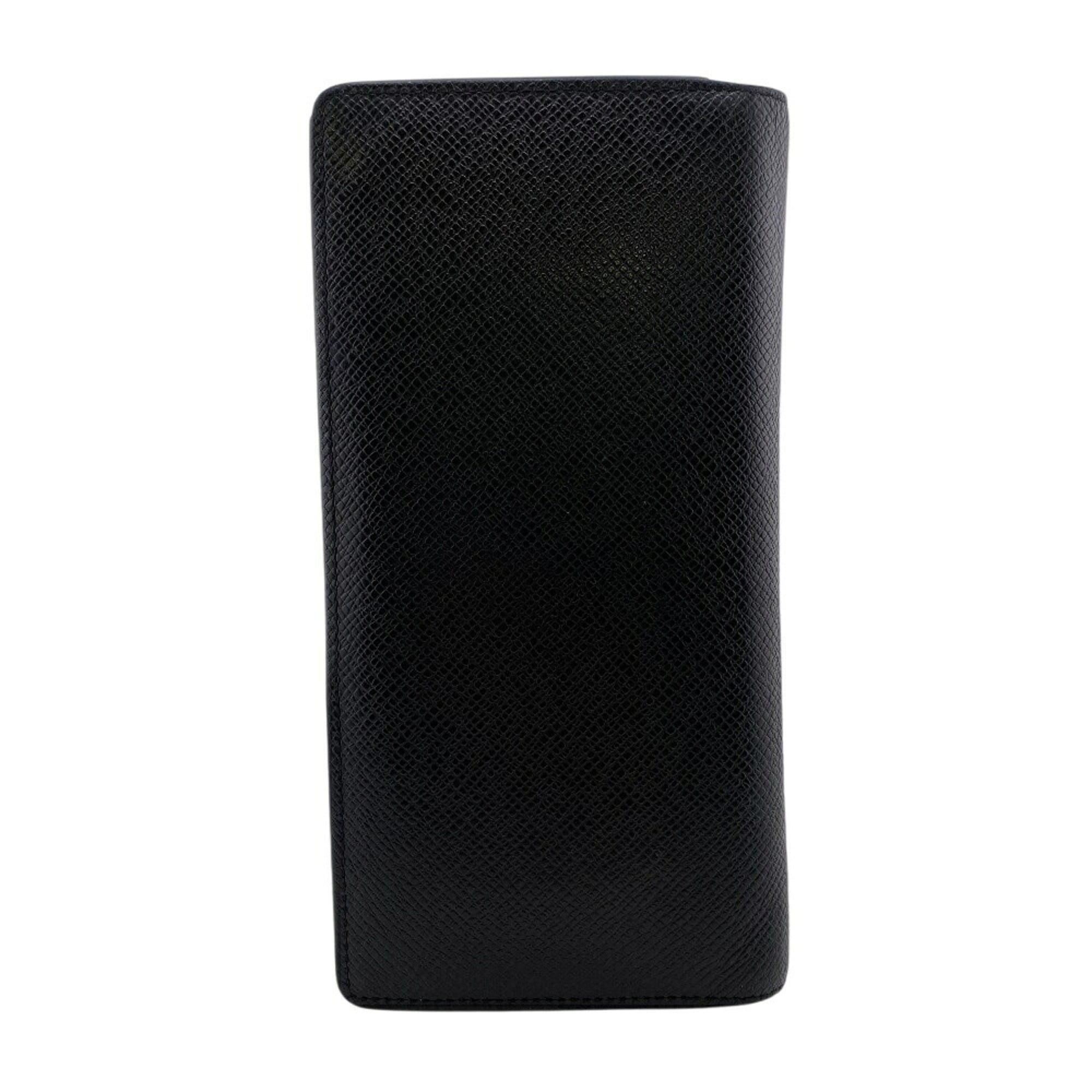 Louis Vuitton Black Noir Leather Long Wallet (Bi-Fold) (Pre-Owned)
