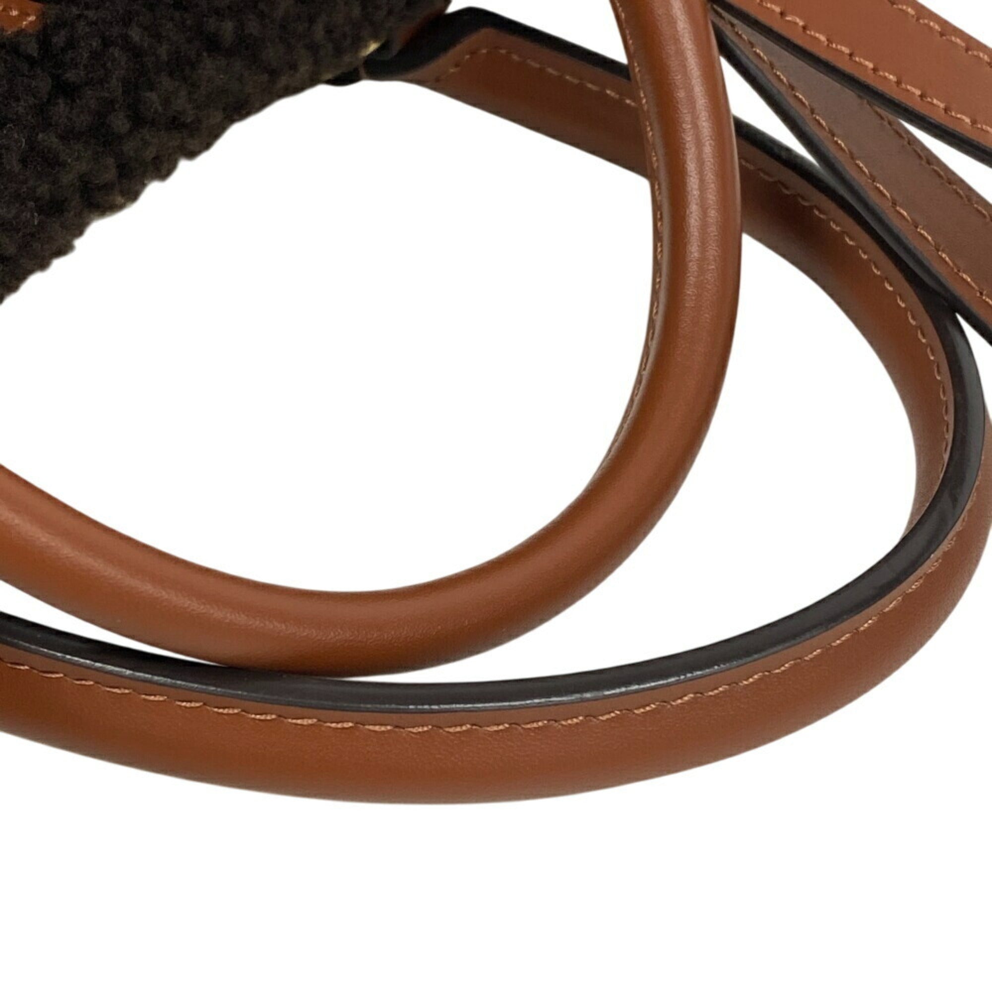 Louis Vuitton Brown Ivory Leather Handbag (Pre-Owned)