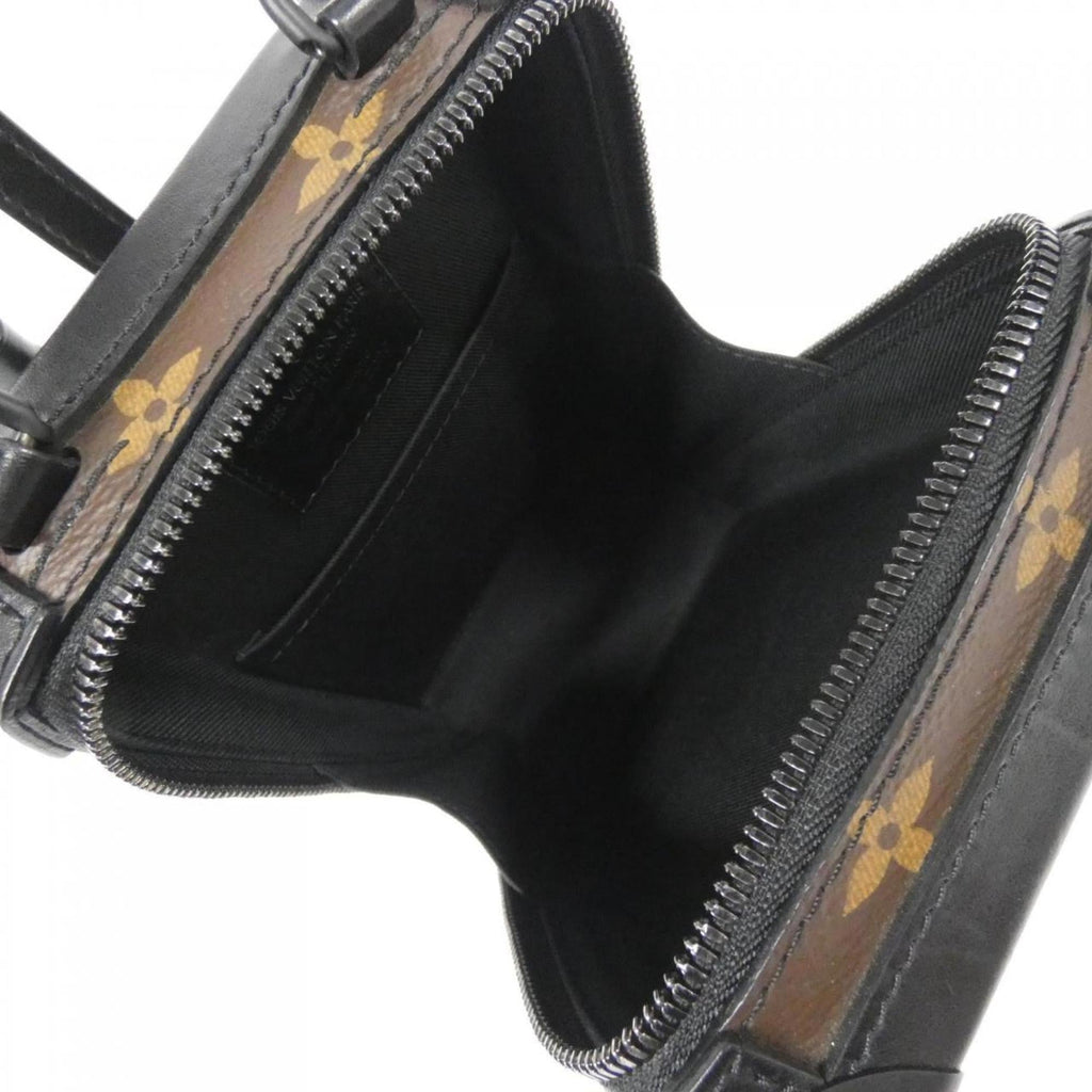 Louis Vuitton Black Dark Brown Marron Coated Canvas Shoulder Bag (Pre-Owned)