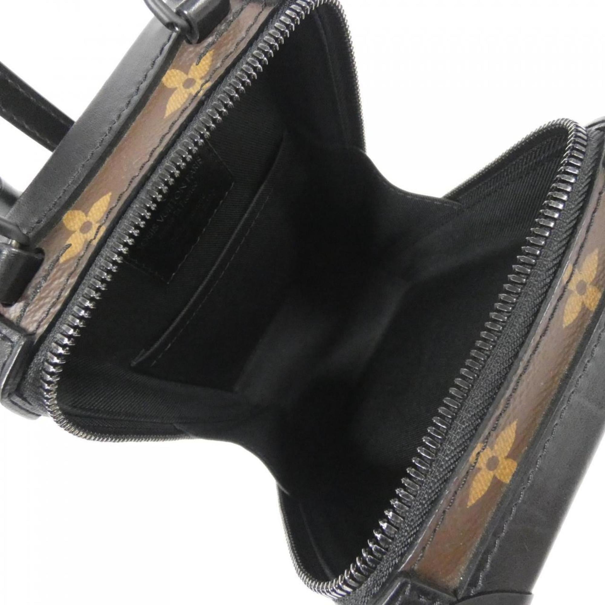 Louis Vuitton Black Dark Brown Marron Coated Canvas Shoulder Bag (Pre-Owned)