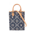 Louis Vuitton Brown Navy White Canvas Leather Handbag (Pre-Owned)