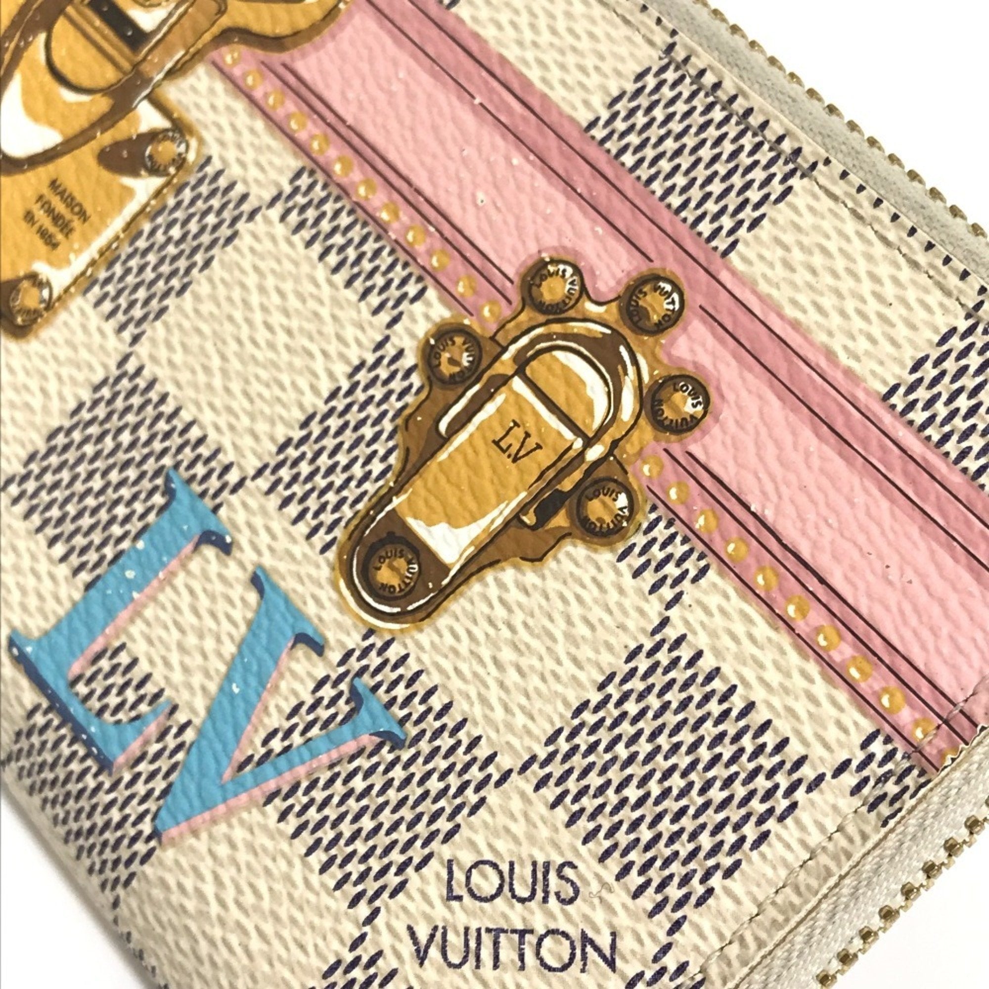Louis Vuitton Damier Damier Azur White Damier Azur Long Wallet (Bi-Fold) (Pre-Owned)