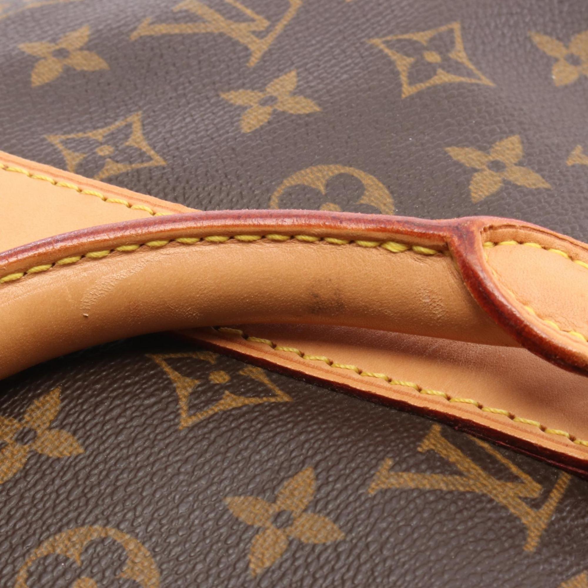 Louis Vuitton Brown Coated Canvas Leather Boston Bag (Pre-Owned)