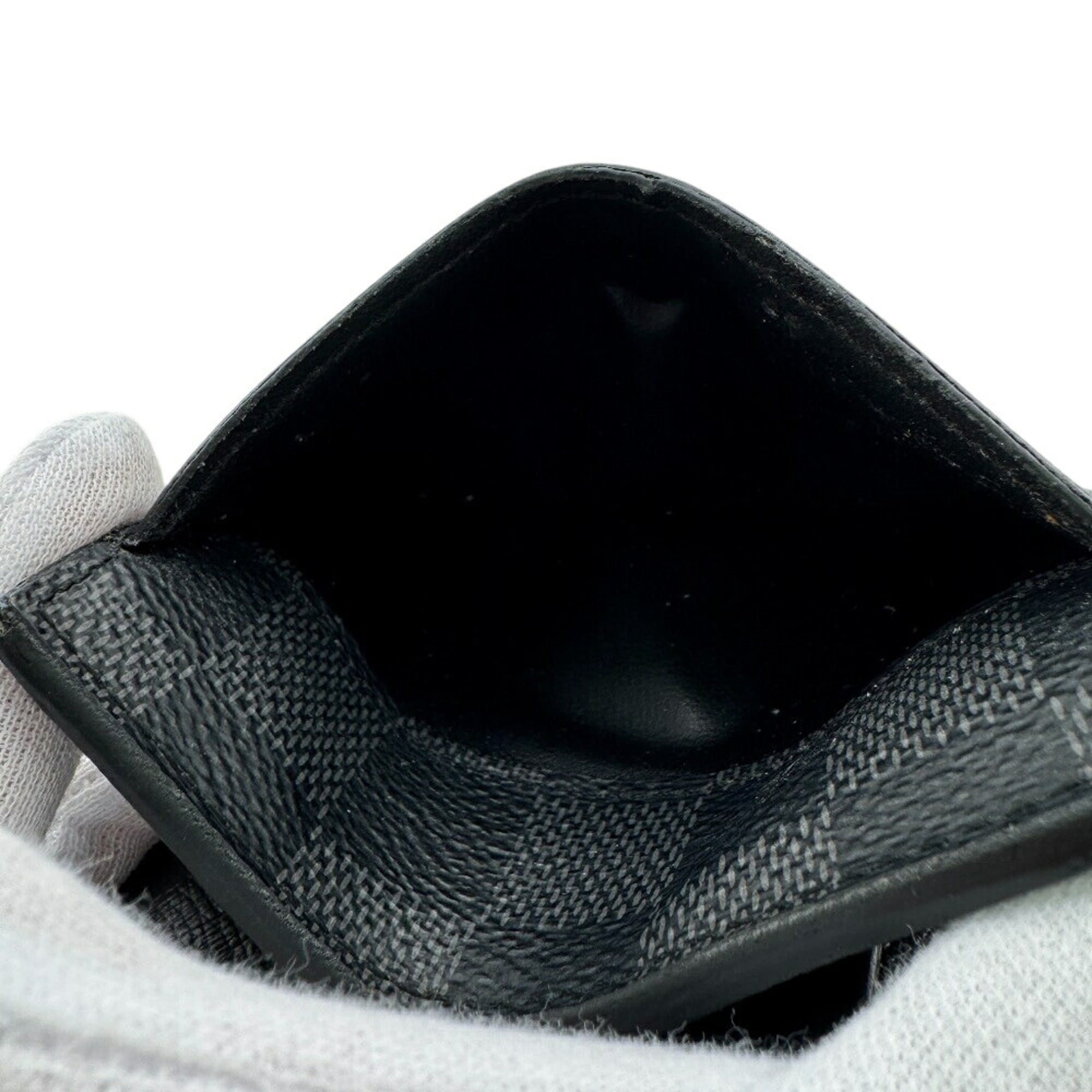 Louis Vuitton Black Gray Leather Wallet (Bi-Fold) (Pre-Owned)