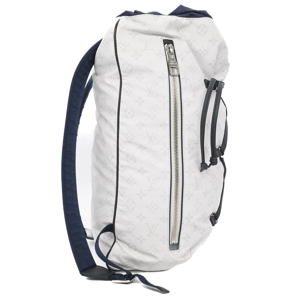 Louis Vuitton Navy White Canvas Backpack (Pre-Owned)