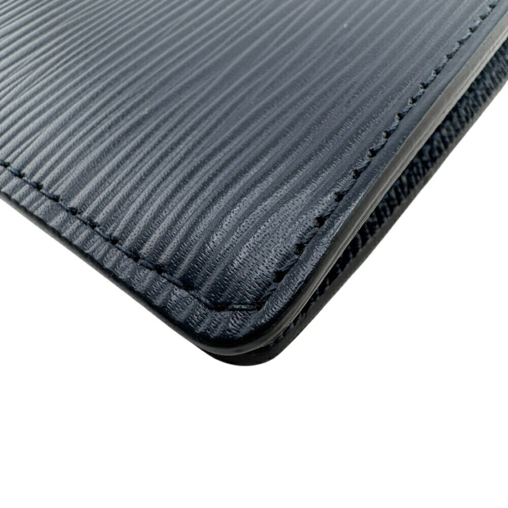 Louis Vuitton Navy Leather Long Wallet (Bi-Fold) (Pre-Owned)