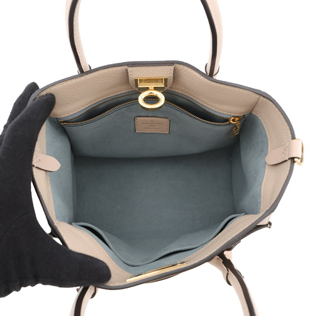 Louis Vuitton Grayish Light Blue Monogram Leather Handbag Shoulder Bag (Pre-Owned)