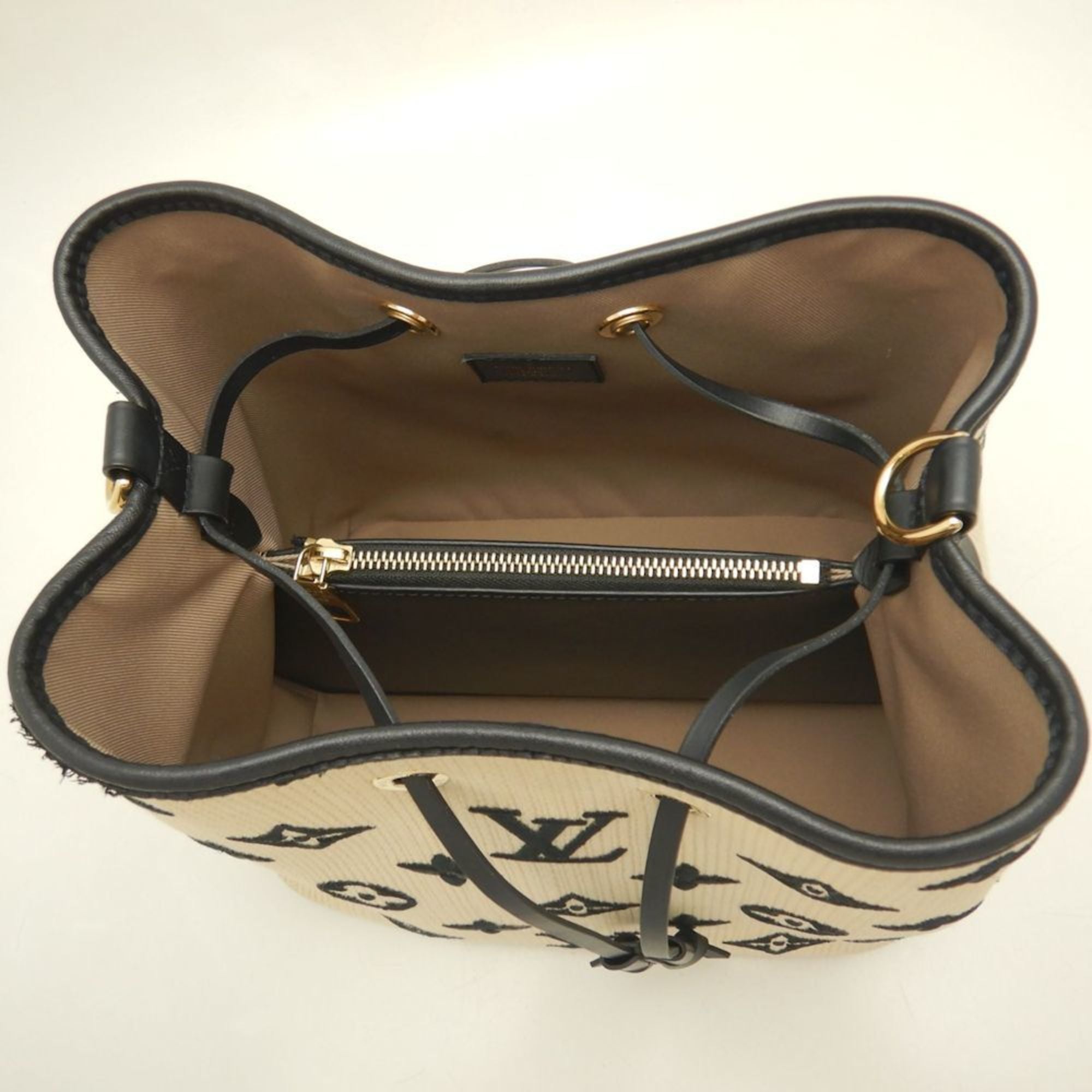Louis Vuitton Beige Noir Cotton Canvas Leather Shoulder Bag (Pre-Owned)
