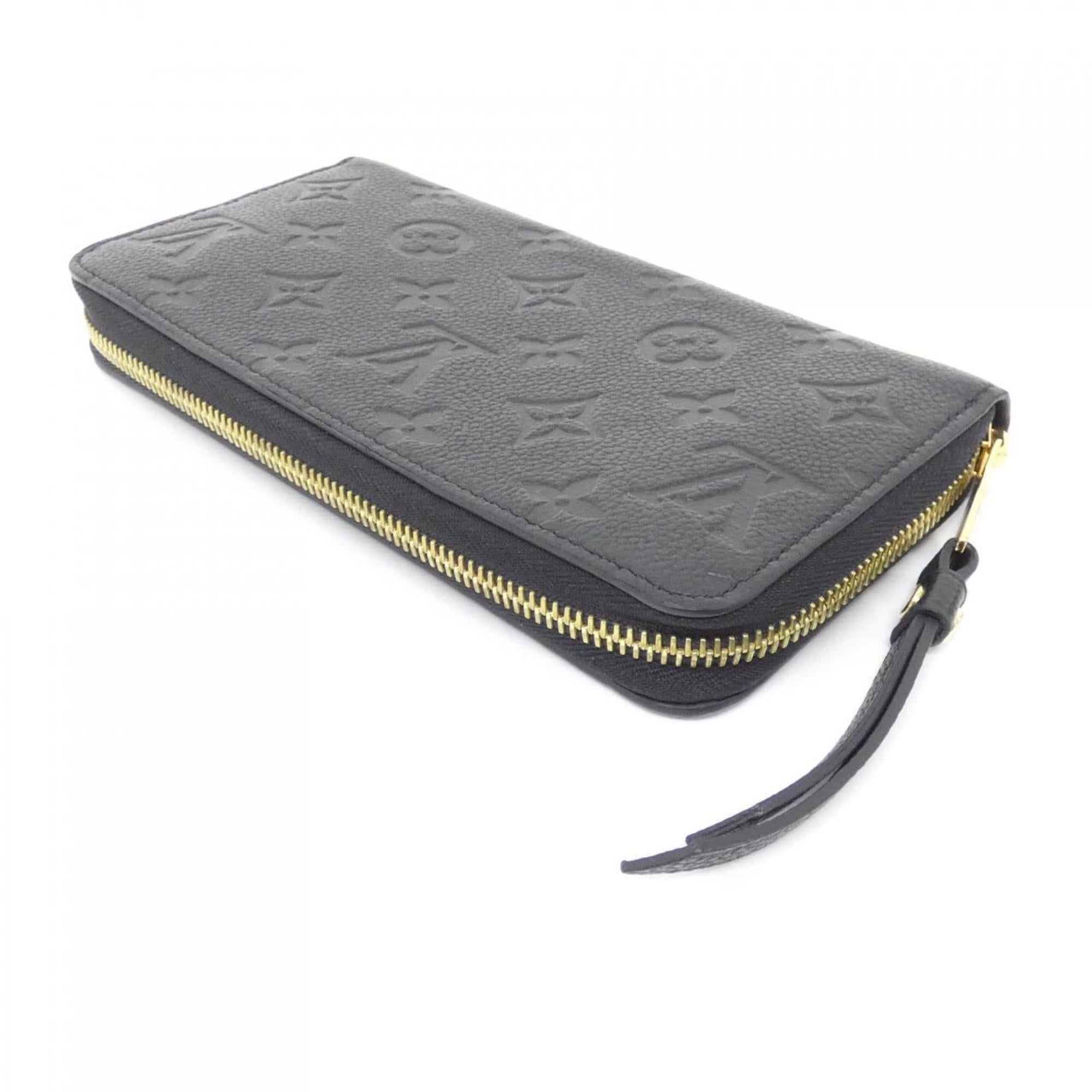 Louis Vuitton Black Leather Long Wallet (Bi-Fold) (Pre-Owned)