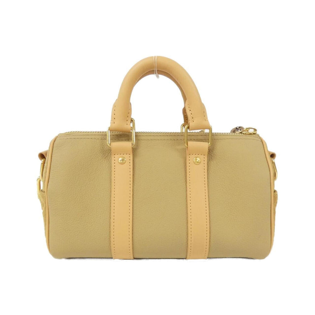 Louis Vuitton Beige Leather Coated Canvas Boston Bag (Pre-Owned)