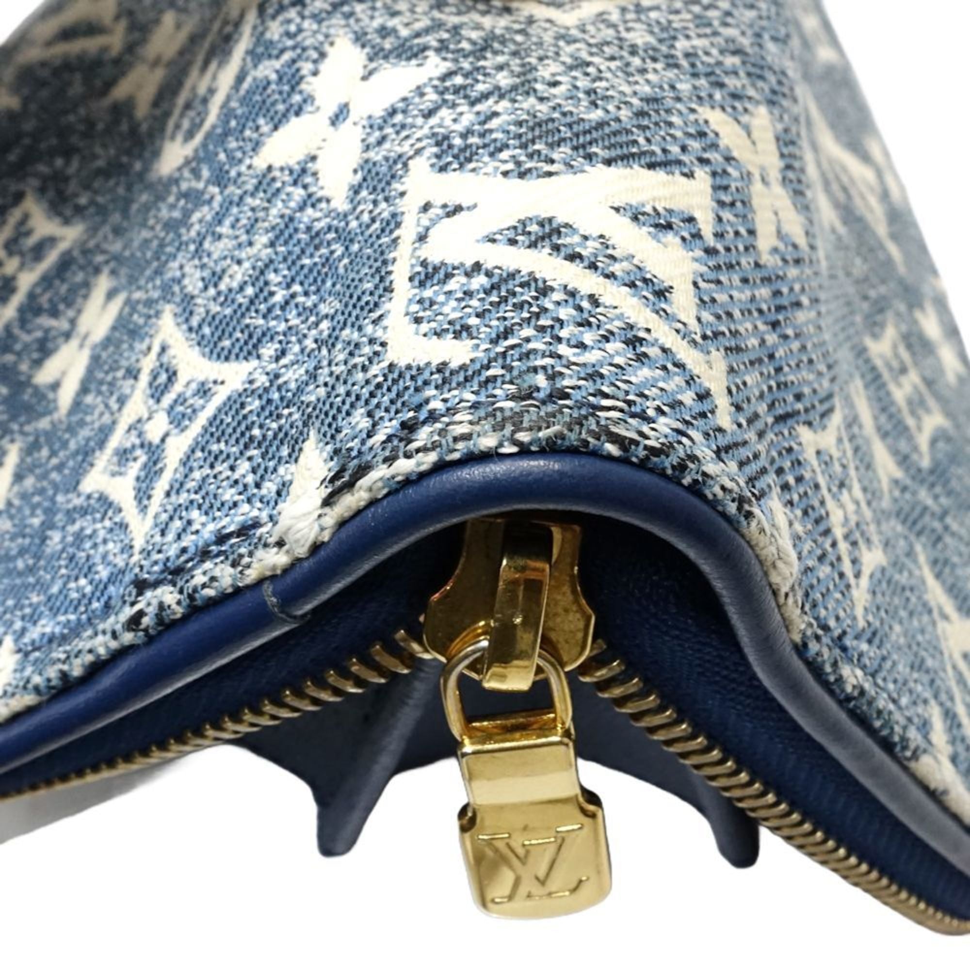 Louis Vuitton Monogram Blue Canvas Long Wallet (Bi-Fold) (Pre-Owned)