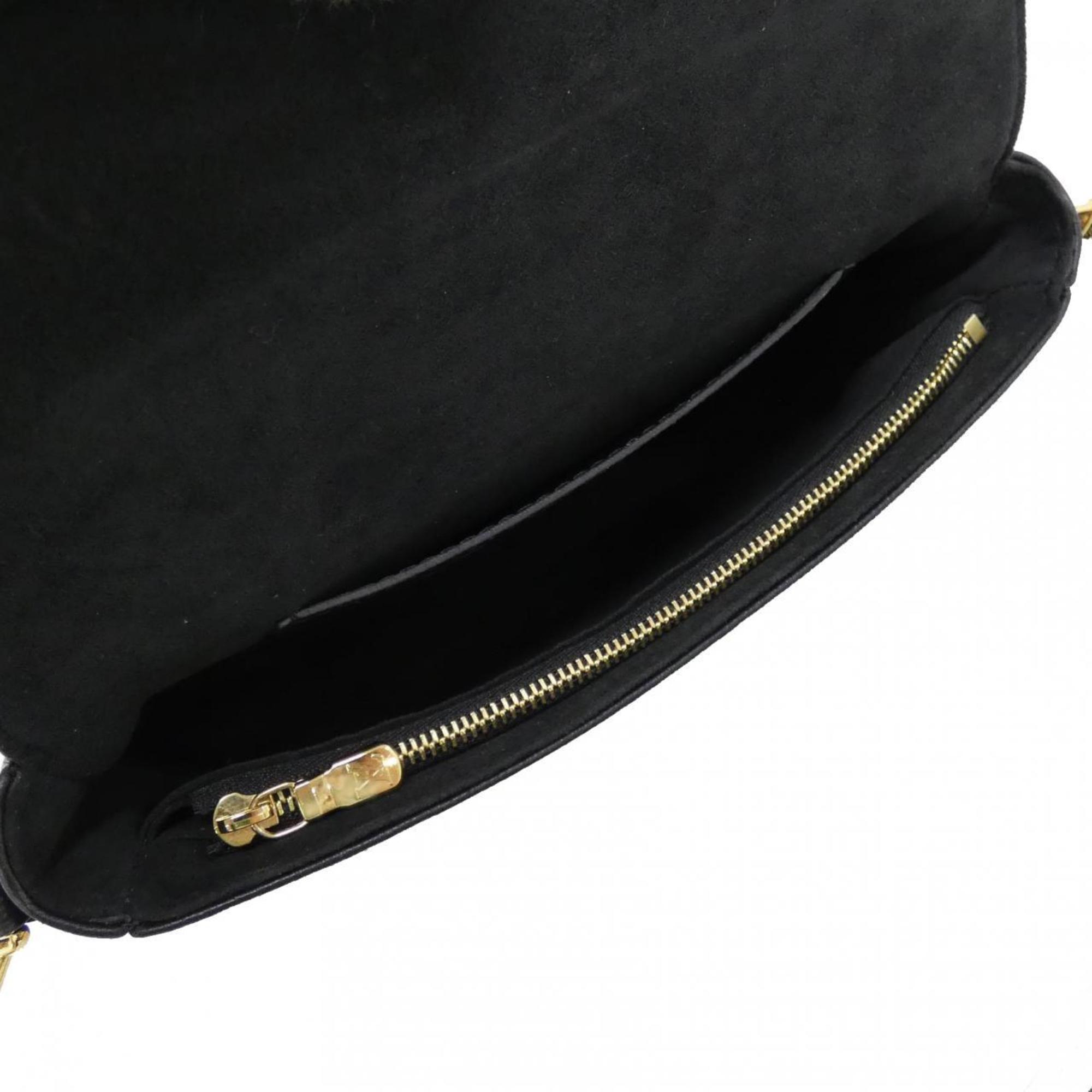 Louis Vuitton Black Leather Shoulder Bag (Pre-Owned)