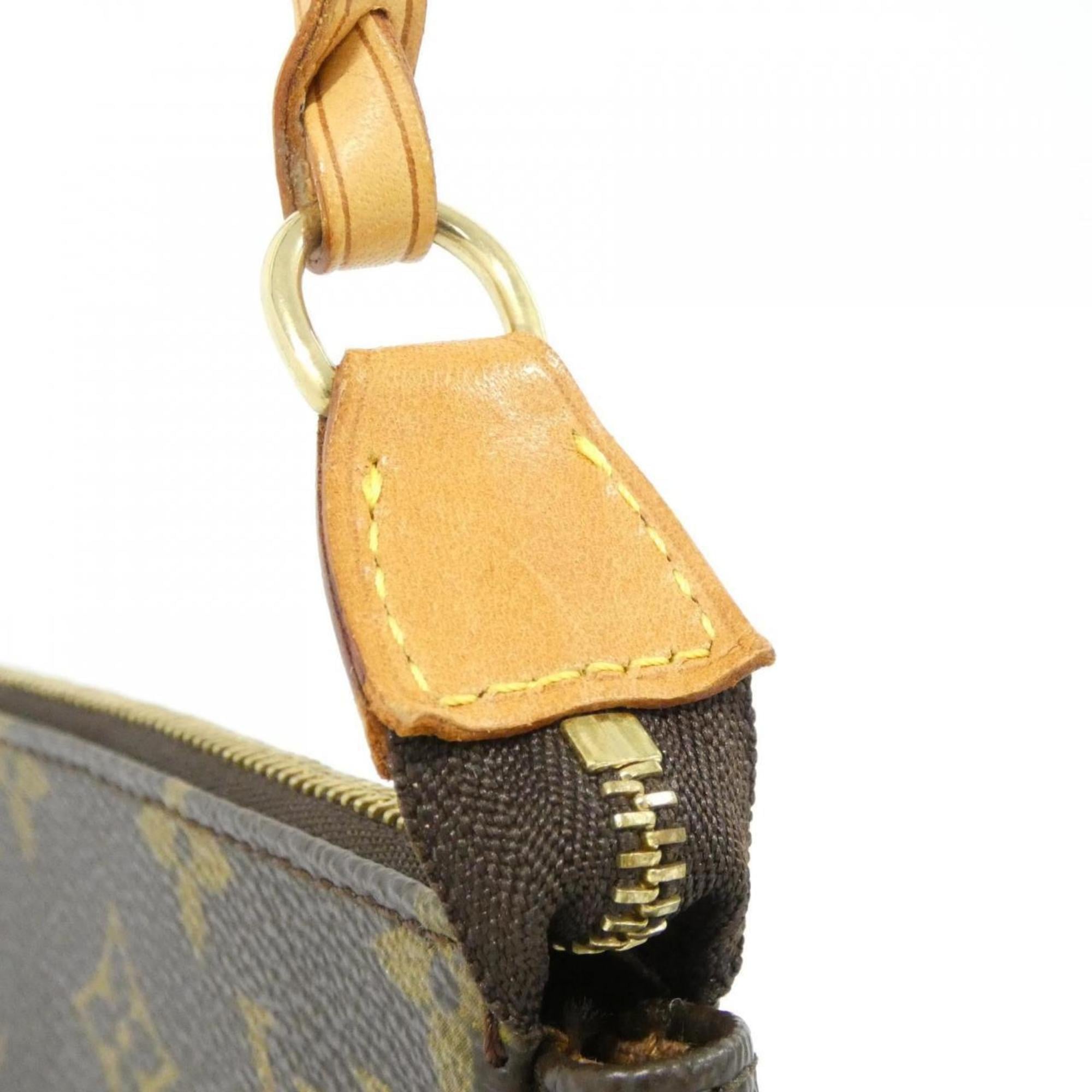 Louis Vuitton Marron Coated Canvas Pochette Pouch (Pre-Owned)