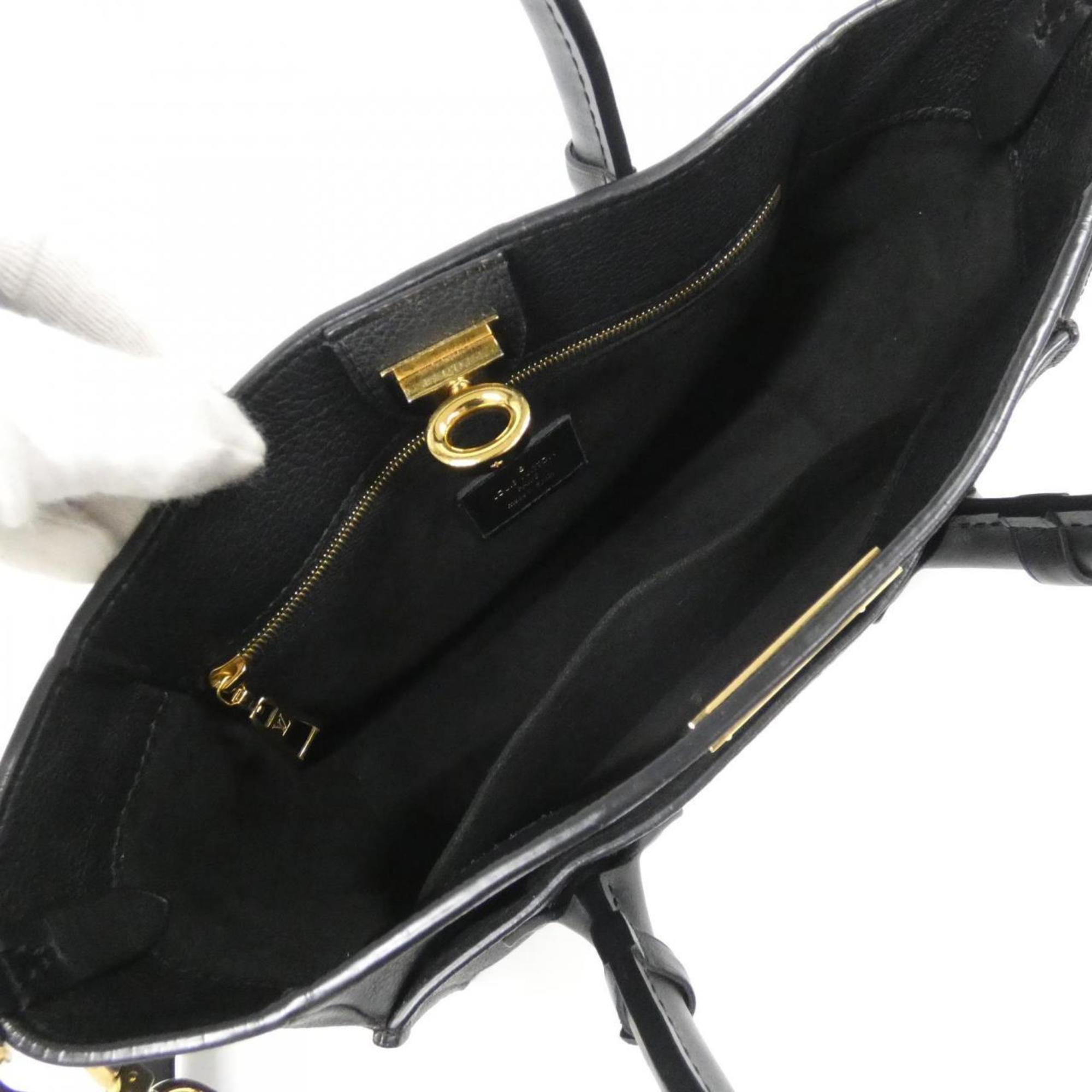 Louis Vuitton Black Leather Coated Canvas Handbag (Pre-Owned)