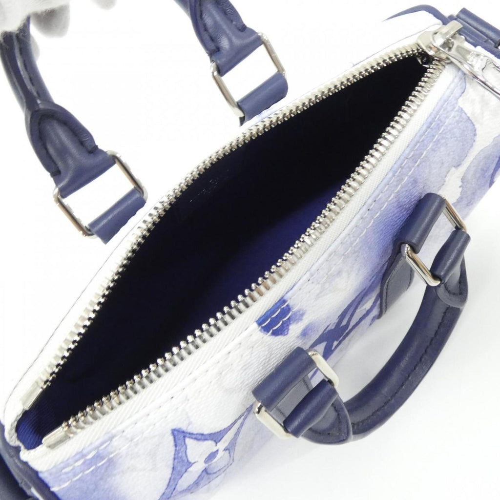 Louis Vuitton Blue Coated Canvas Boston Bag (Pre-Owned)