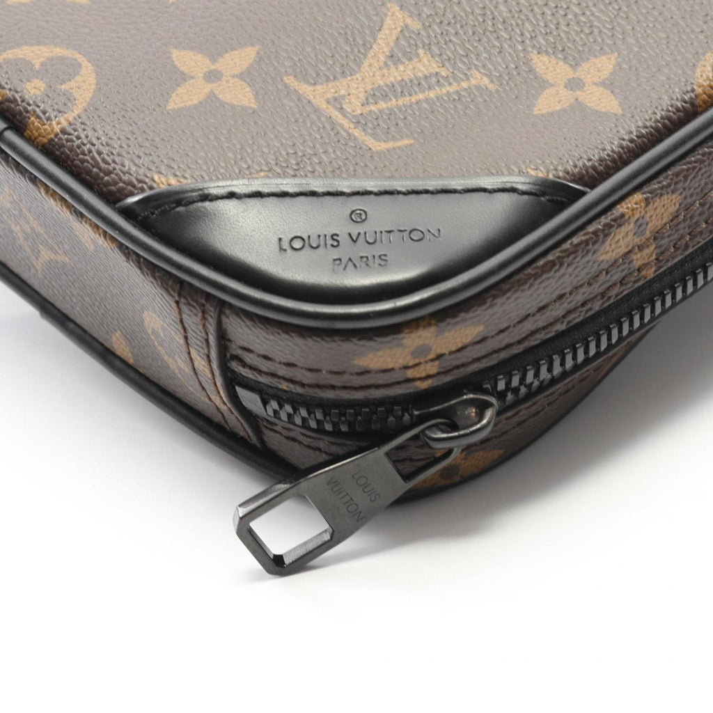 Louis Vuitton Black Brown Monogram Macassar Coated Canvas Leather Fanny Pack Sling Bag (Pre-Owned)