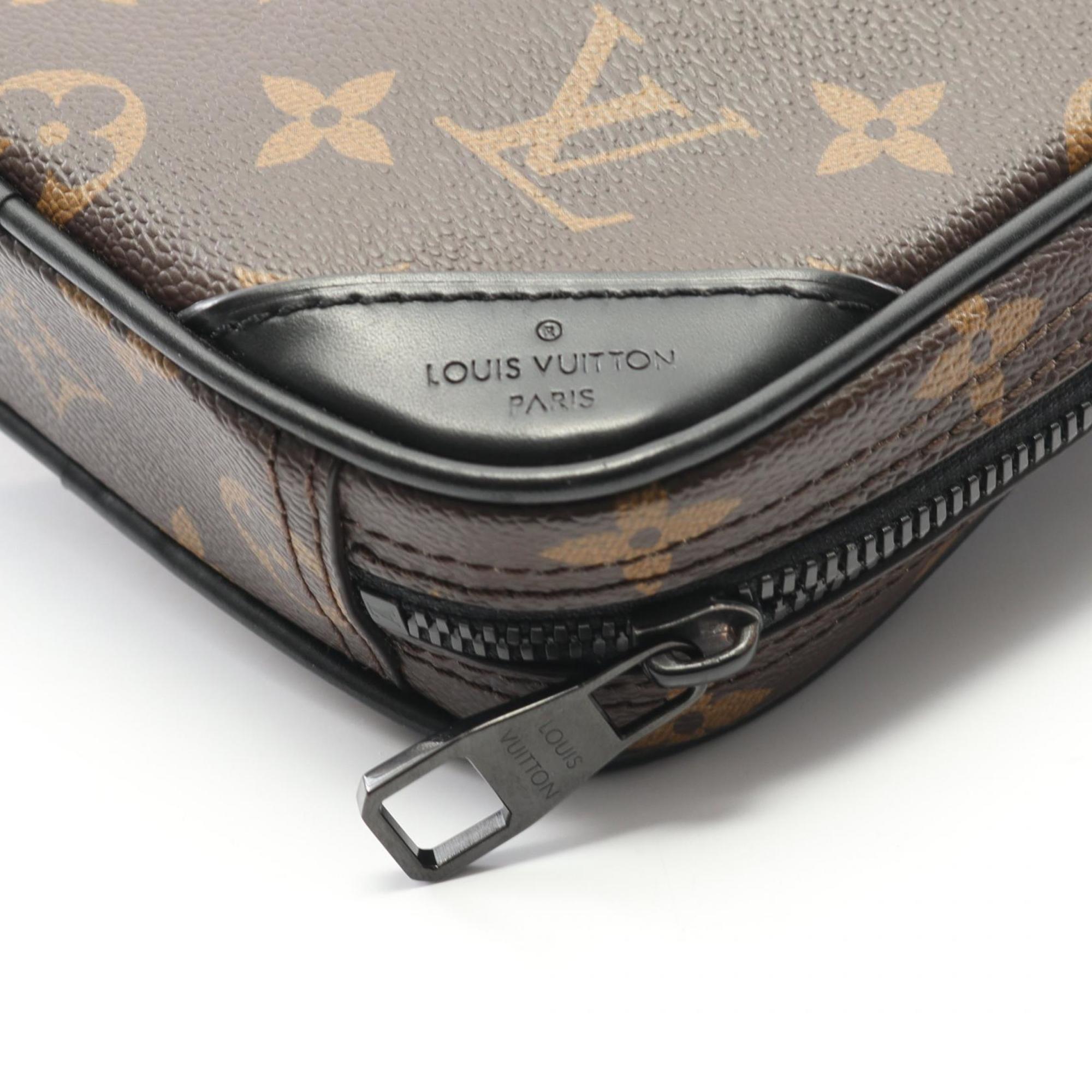 Louis Vuitton Black Brown Monogram Macassar Coated Canvas Leather Fanny Pack Sling Bag (Pre-Owned)