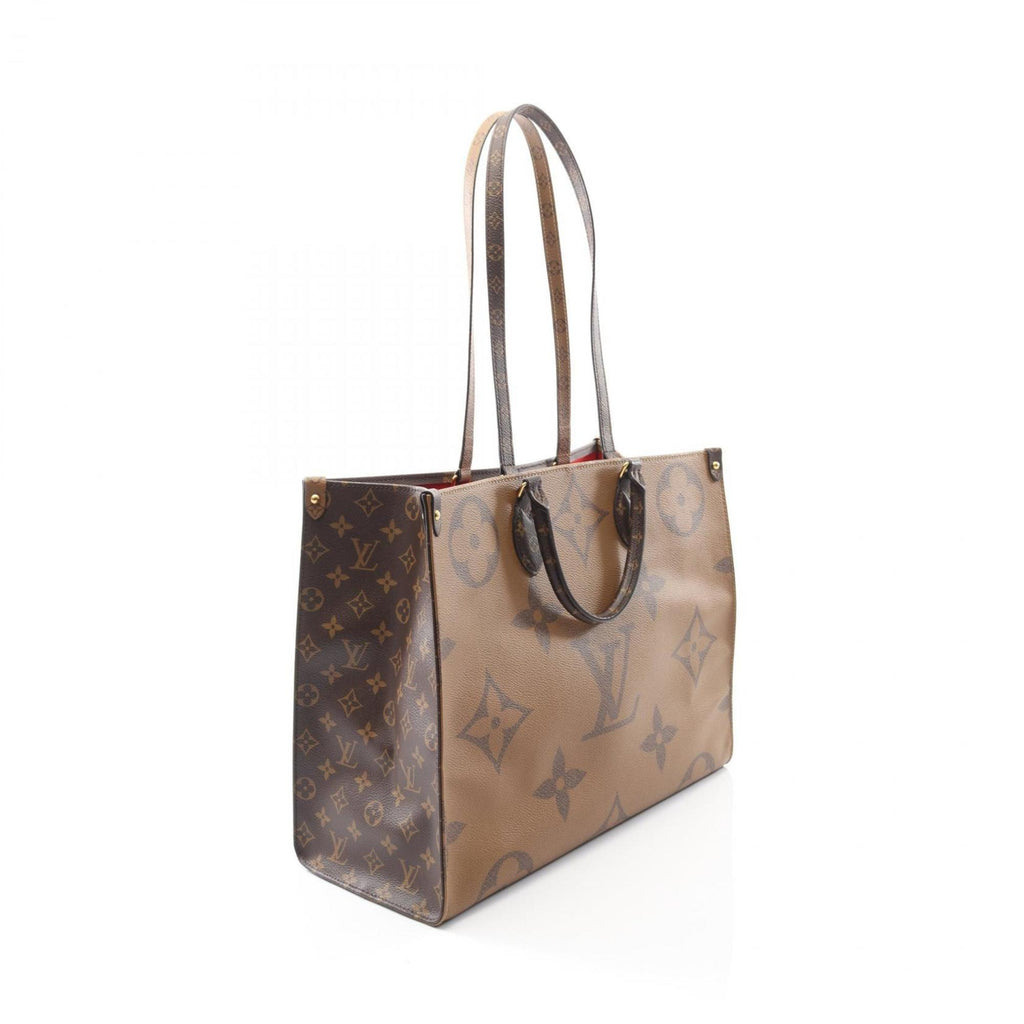Louis Vuitton Beige Brown Monogram Coated Canvas Tote Bag (Pre-Owned)
