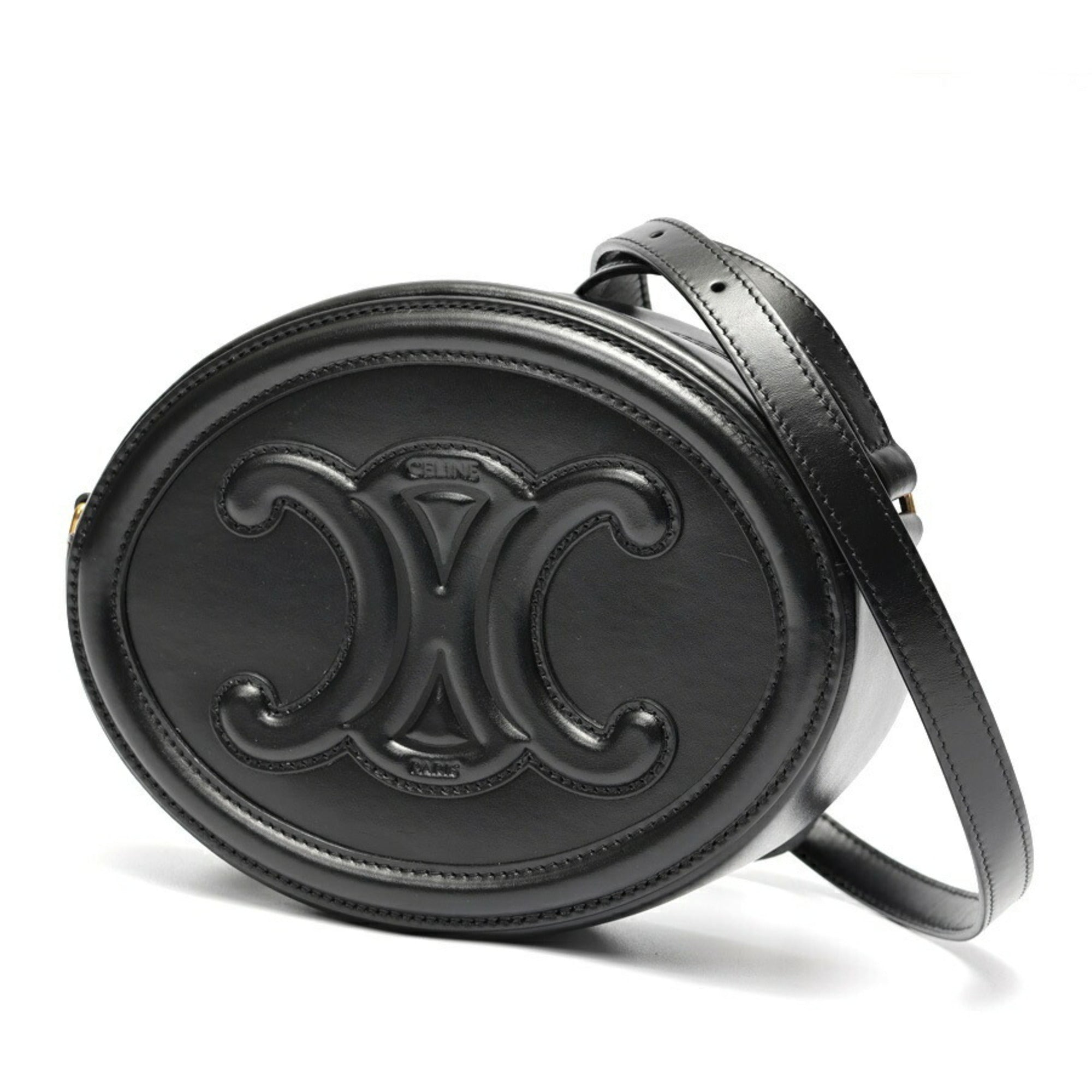 Triomphe Oval Crossbody Bag Leather