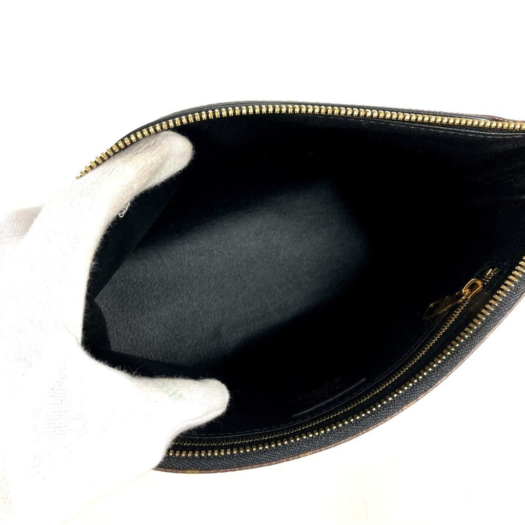 Louis Vuitton Black Brown Monogram Clutch Bag Pouch (Pre-Owned)