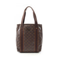 Louis Vuitton Monogram Brown Coated Canvas Leather Tote Bag (Pre-Owned)