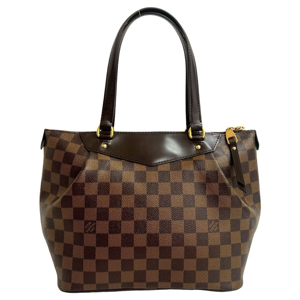 Louis Vuitton Brown Leather Pvc Handbag Tote Bag (Pre-Owned)