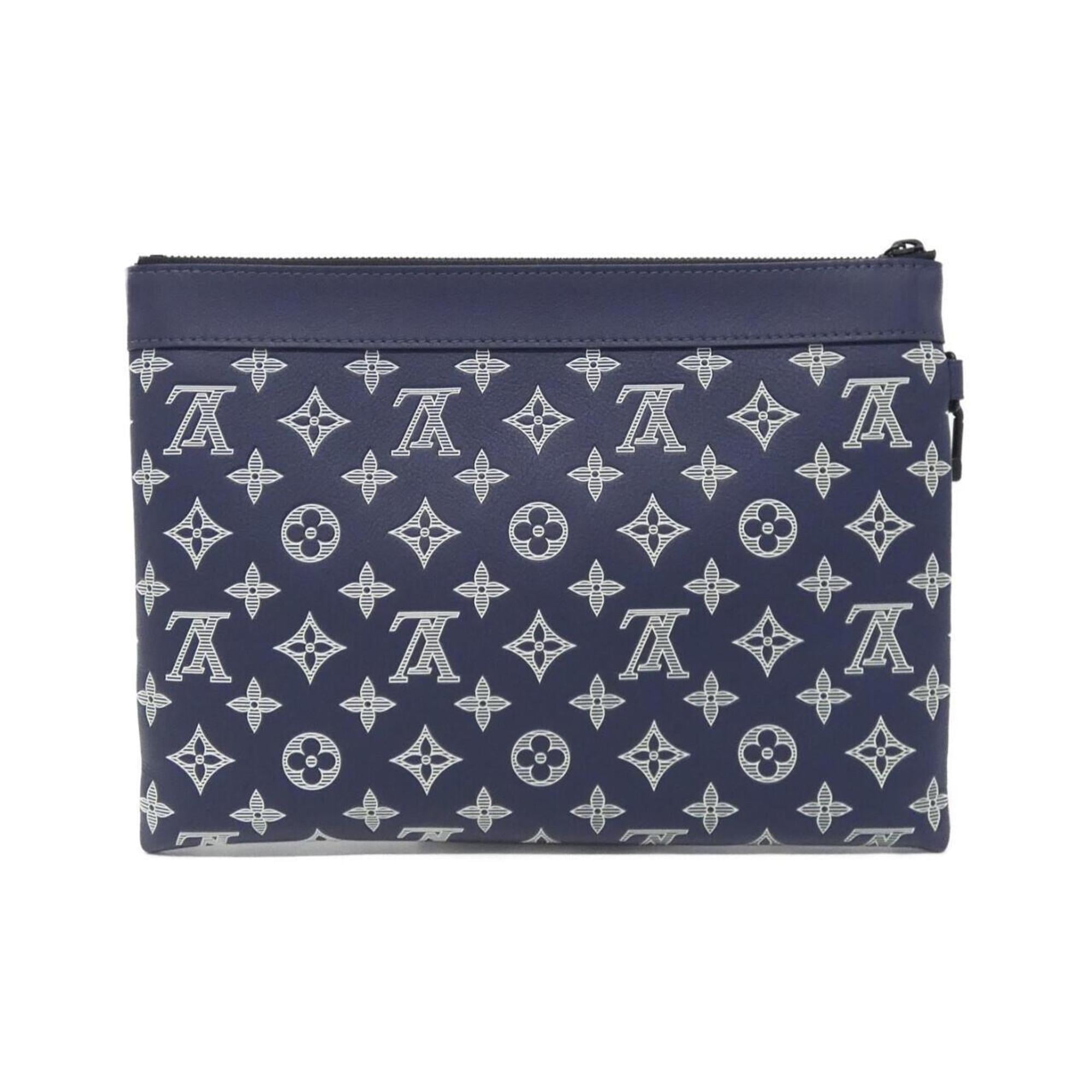 Louis Vuitton Navy Leather Handbag (Pre-Owned)
