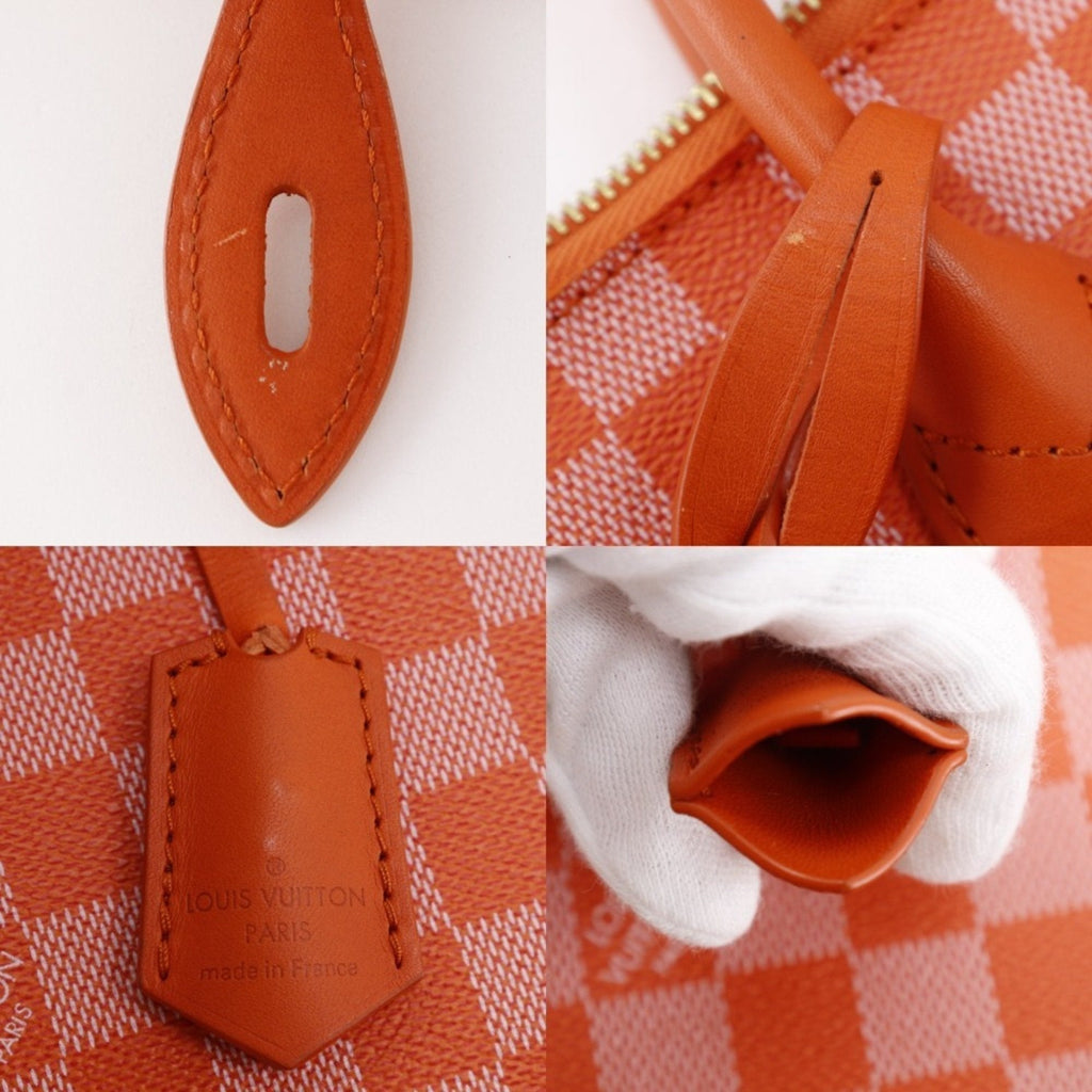 Louis Vuitton Orange Pimont Damier Canvas Handbag Tote Bag (Pre-Owned)