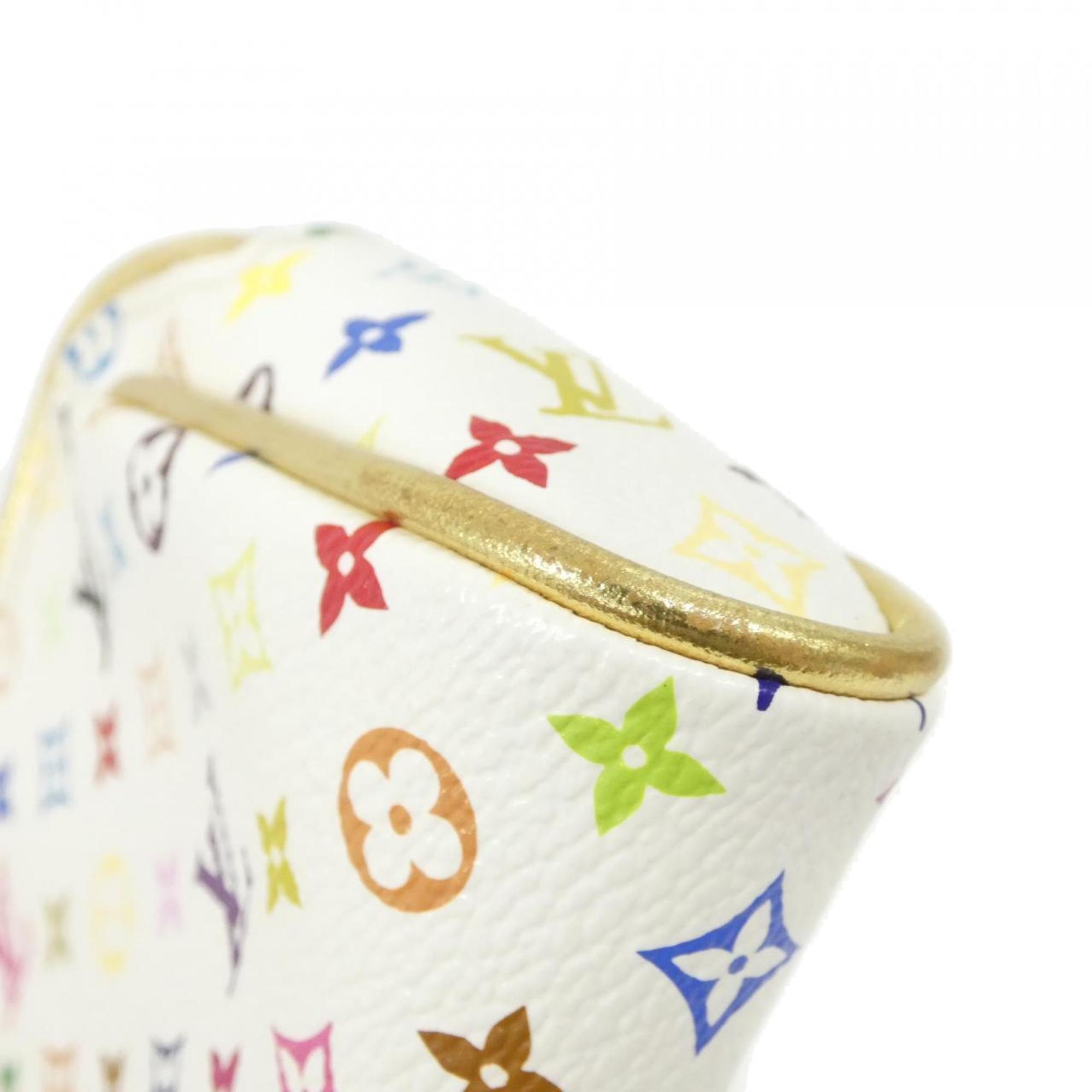 Louis Vuitton Multi-Color White Coated Canvas Pouch (Pre-Owned)