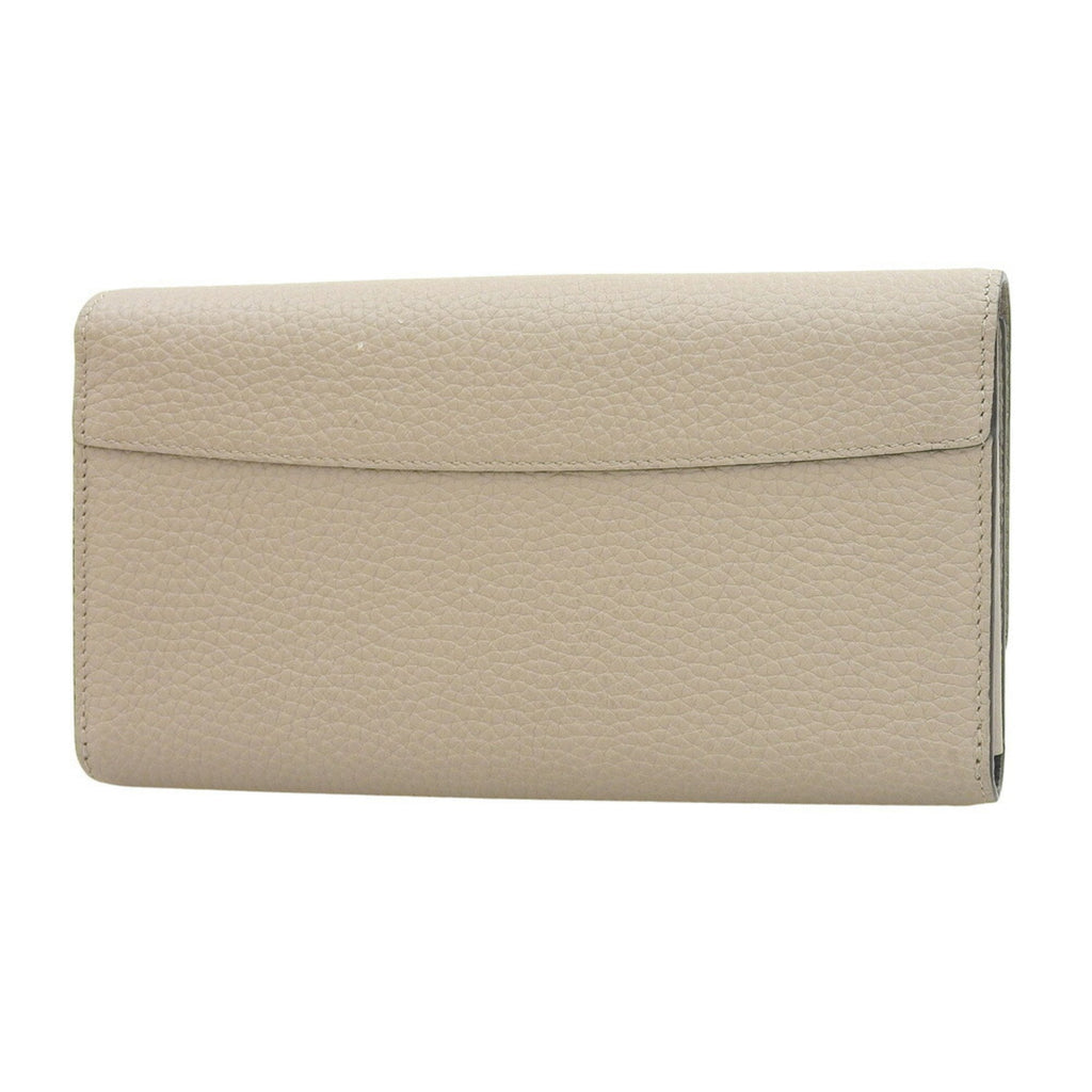 Louis Vuitton Beige Leather Long Wallet (Bi-Fold) (Pre-Owned)