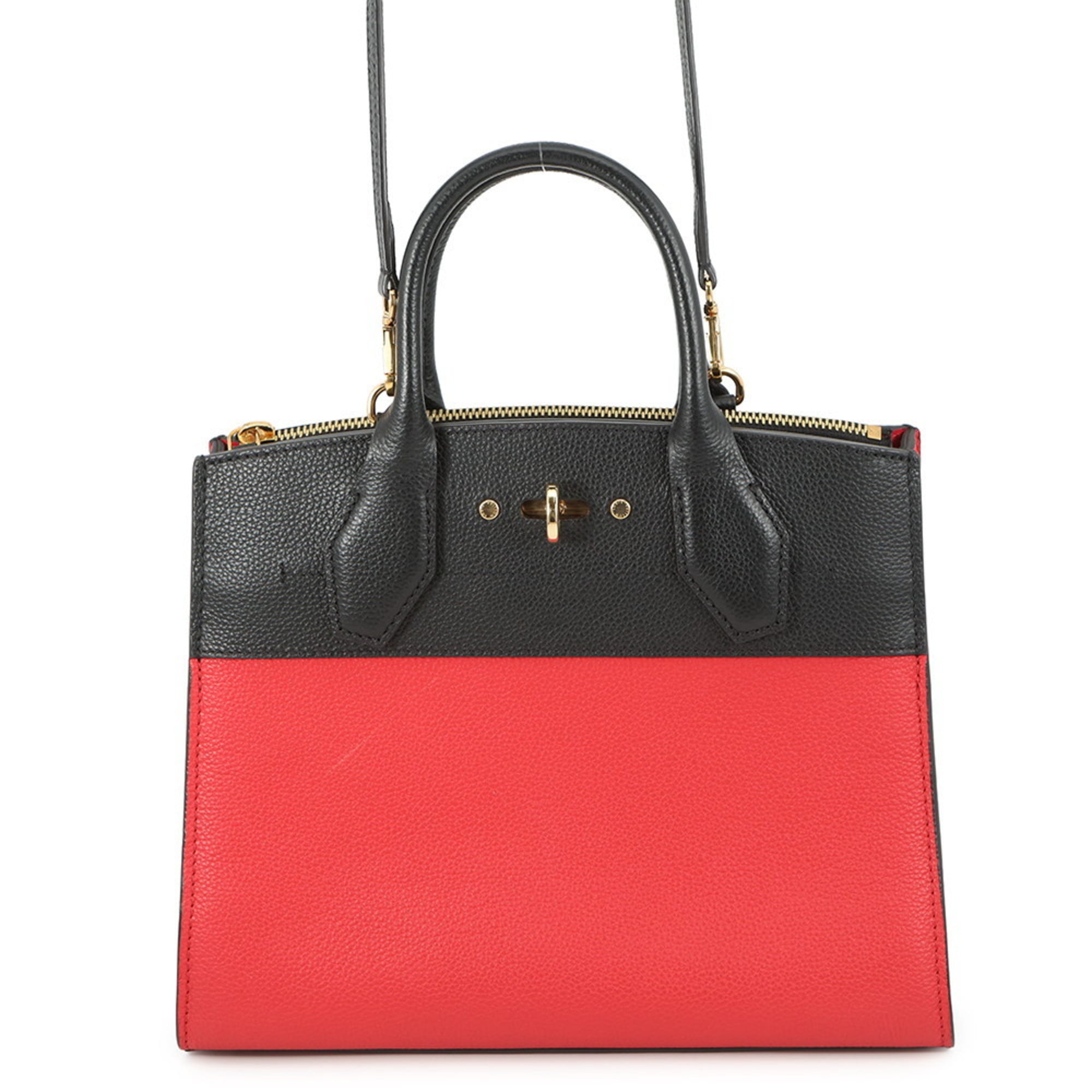 Louis Vuitton Noir Rouge Leather Handbag Shoulder Bag (Pre-Owned)