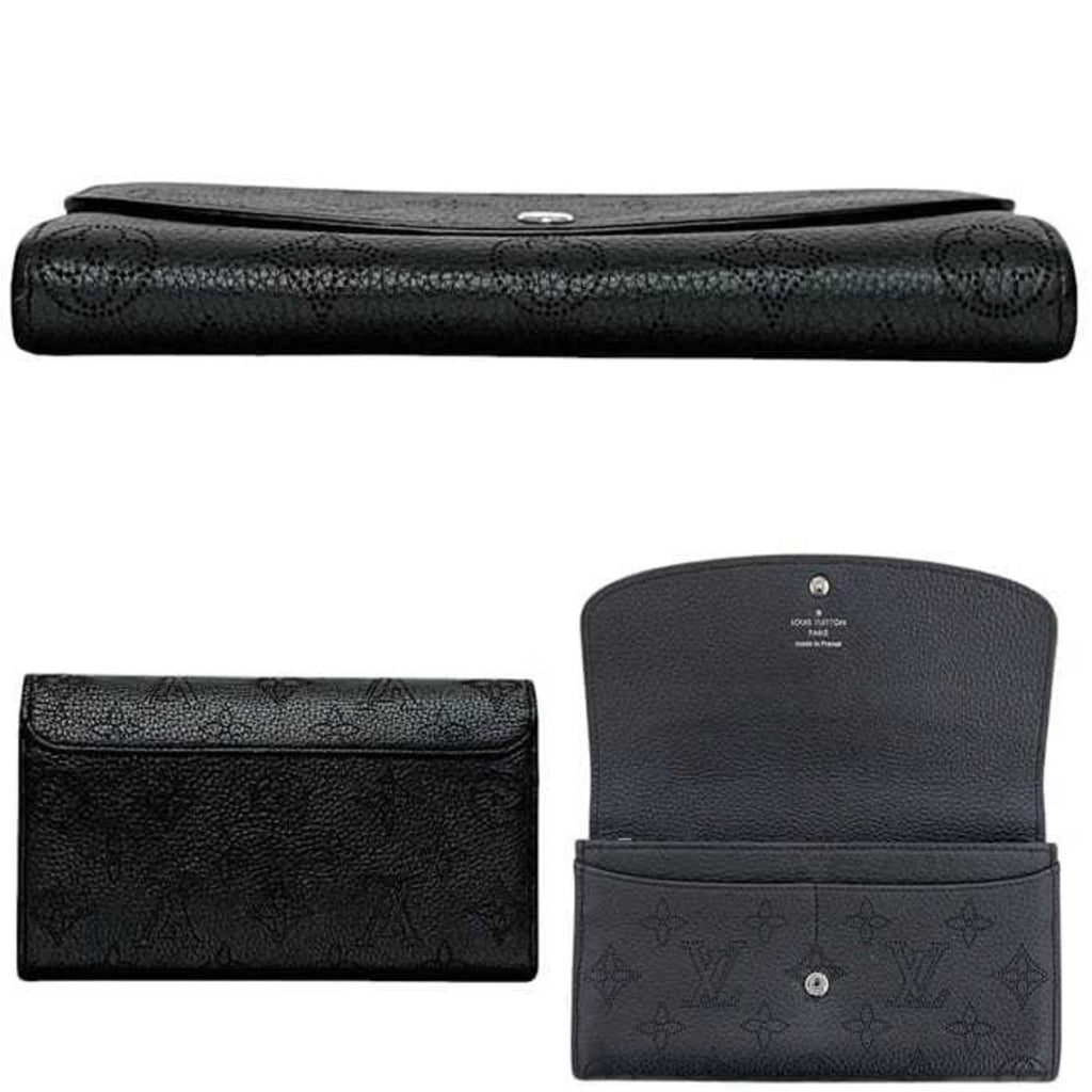 Louis Vuitton Black Monogram Noir Mahina Leather Long Wallet (Bi-Fold) (Pre-Owned)