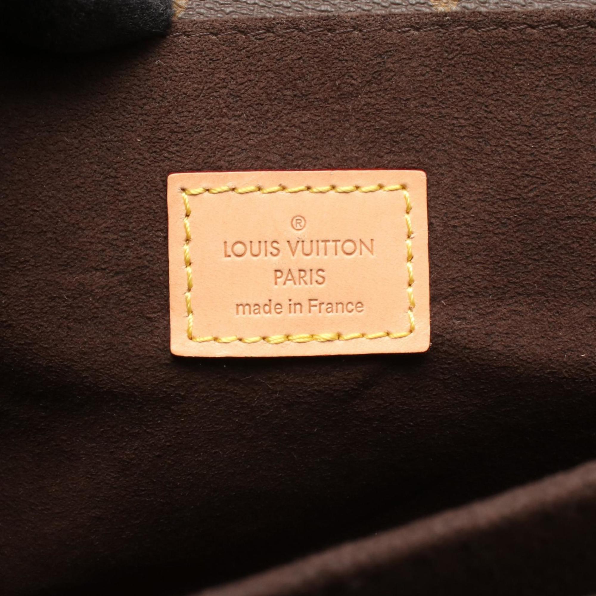 Louis Vuitton Brown Monogram Coated Canvas Leather Handbag Pochette (Pre-Owned)