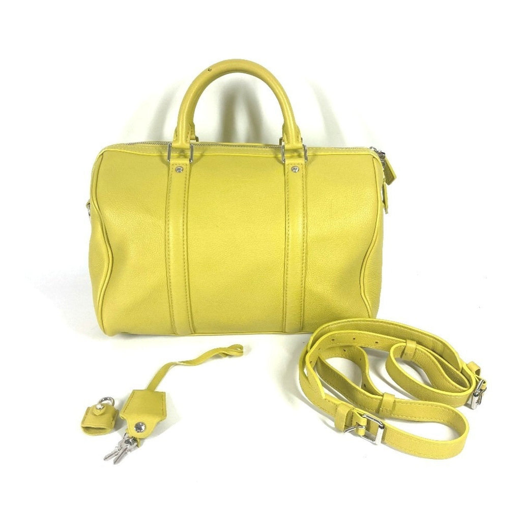 Louis Vuitton Pistache Yellow Leather Boston Bag Handbag Shoulder Bag (Pre-Owned)