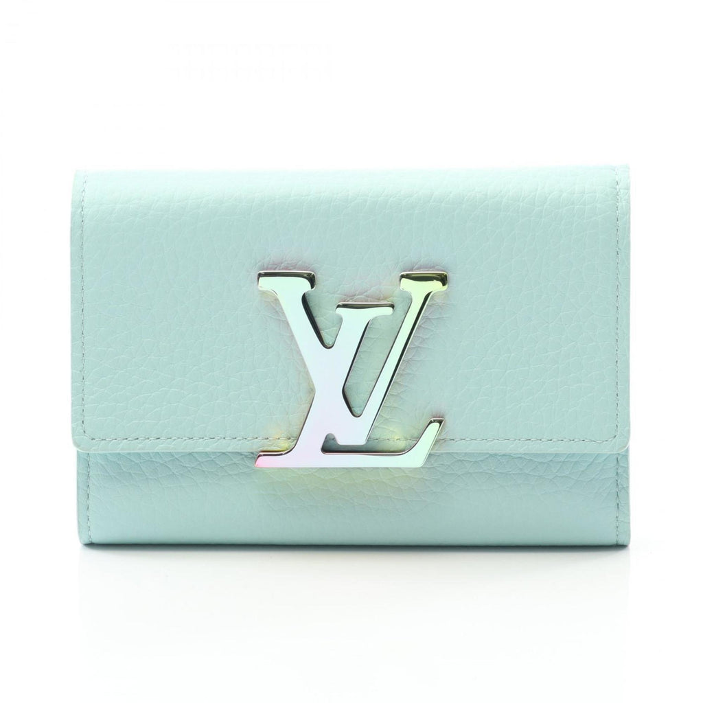 Louis Vuitton Blue Green Leather Wallet (Tri-Fold) (Pre-Owned)