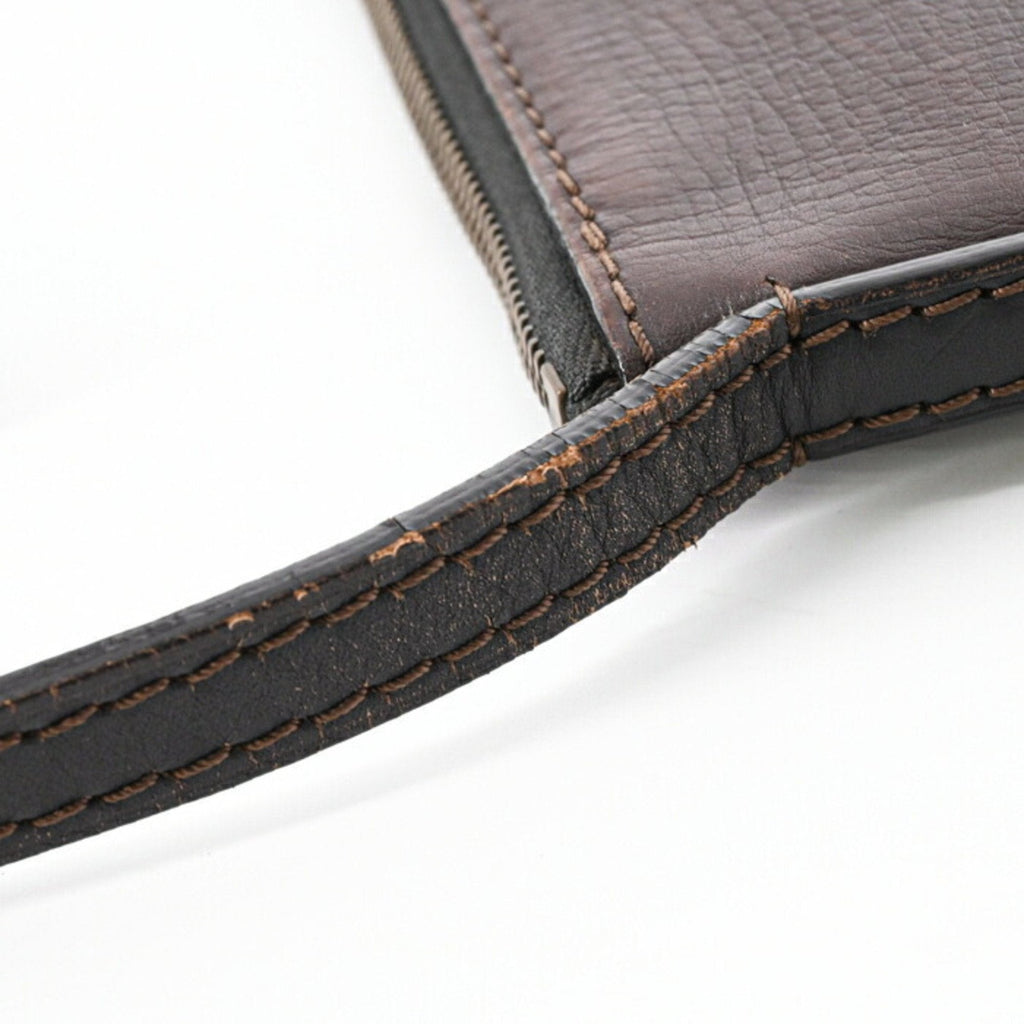 Louis Vuitton Dark Brown Leather Pochette Shoulder Bag (Pre-Owned)