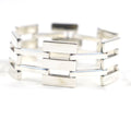 Vintage Heavy Gate Link Bracelet Sterling Silver