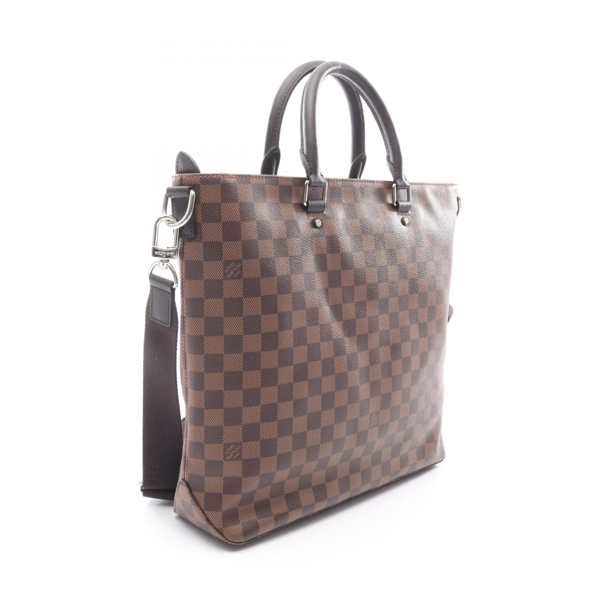 Louis Vuitton Brown Coated Canvas Leather Tote Bag (Pre-Owned)