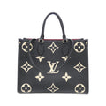 Louis Vuitton Beige Black Leather Handbag (Pre-Owned)