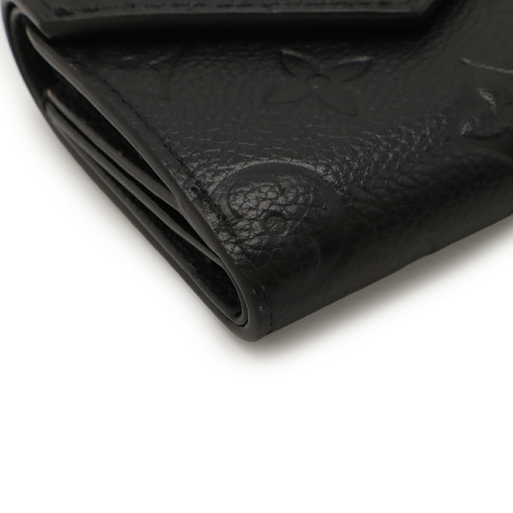 Louis Vuitton Black Noir Monogram Empreinte Leather Wallet (Tri-Fold) (Pre-Owned)