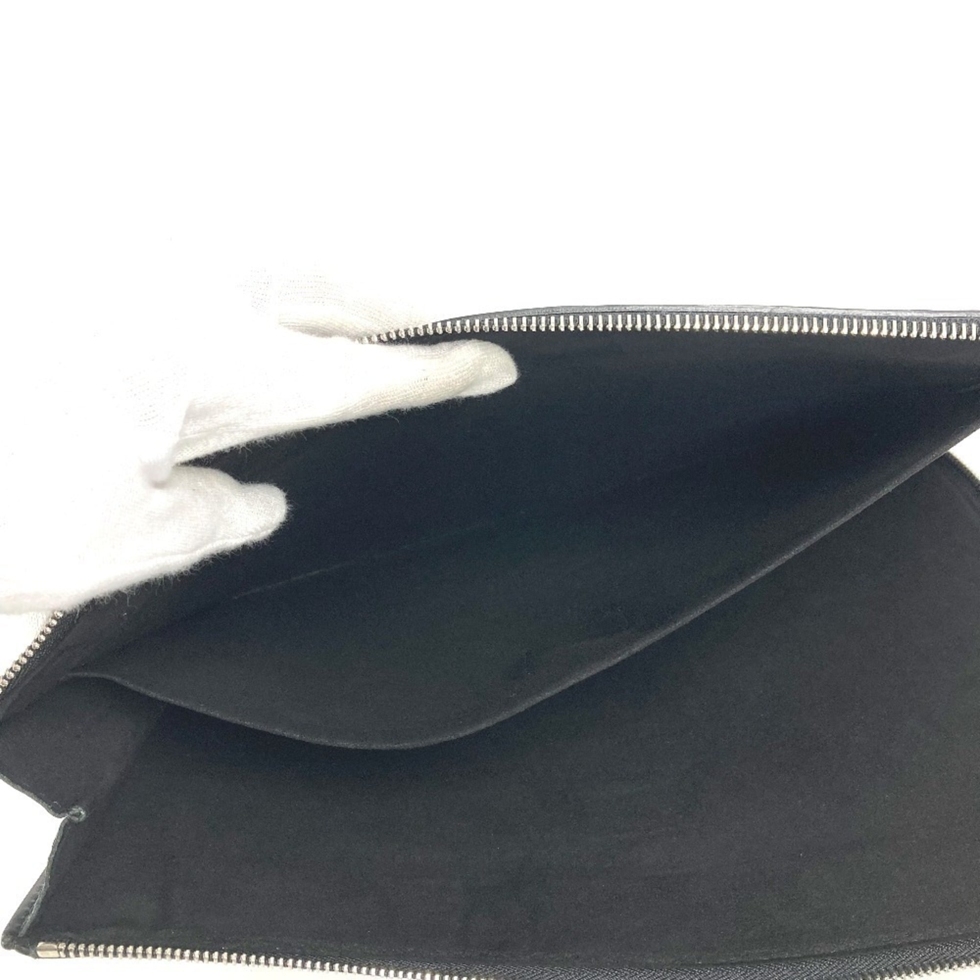 Louis Vuitton Black Yellow Epi Leather Clutch Bag Pochette Pouch (Pre-Owned)