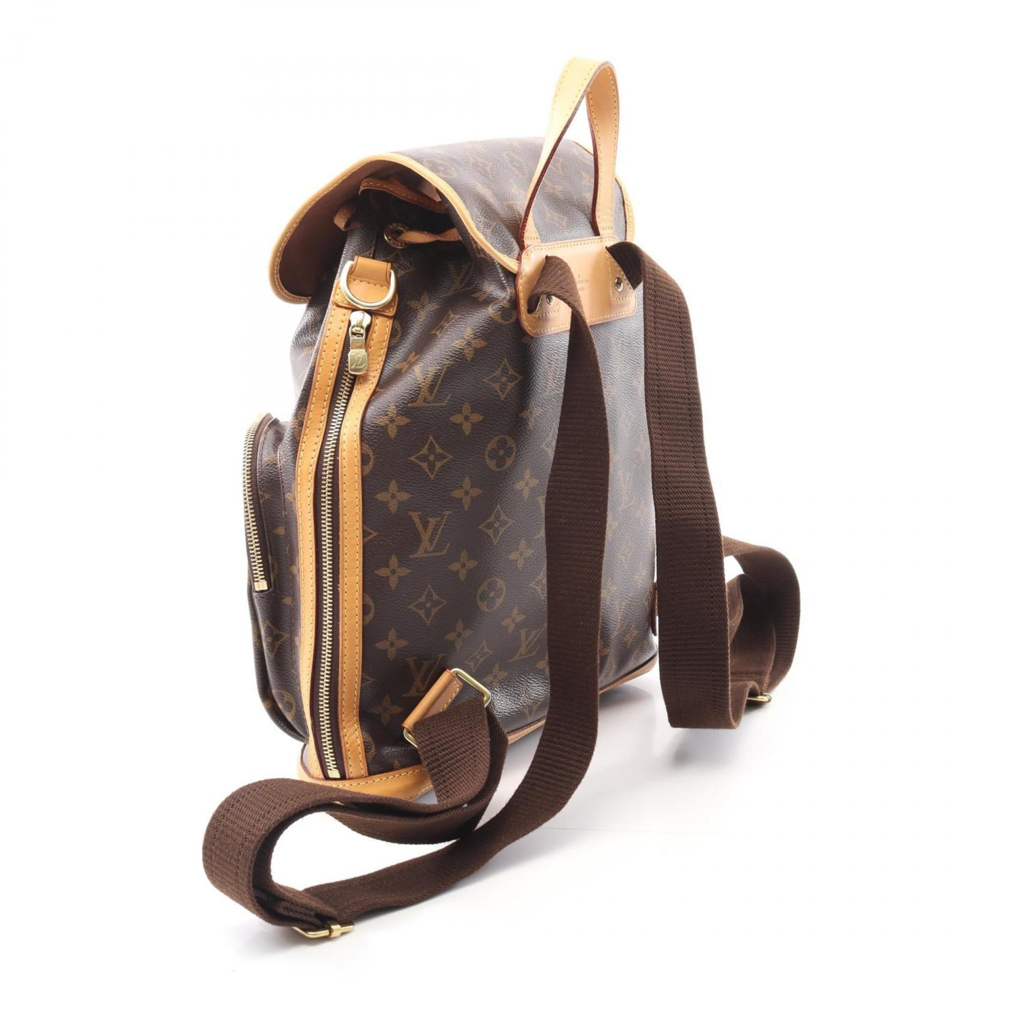 Louis Vuitton Brown Coated Canvas Leather Backpack (Pre-Owned)