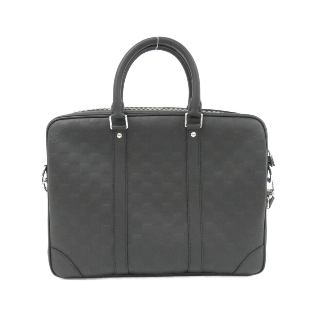 Louis Vuitton Black Leather Briefcase Handbag (Pre-Owned)
