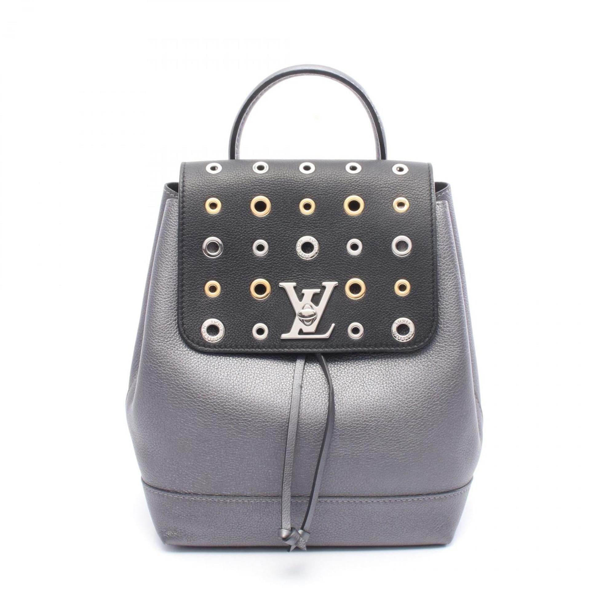 Louis Vuitton Gray Leather Backpack (Pre-Owned)